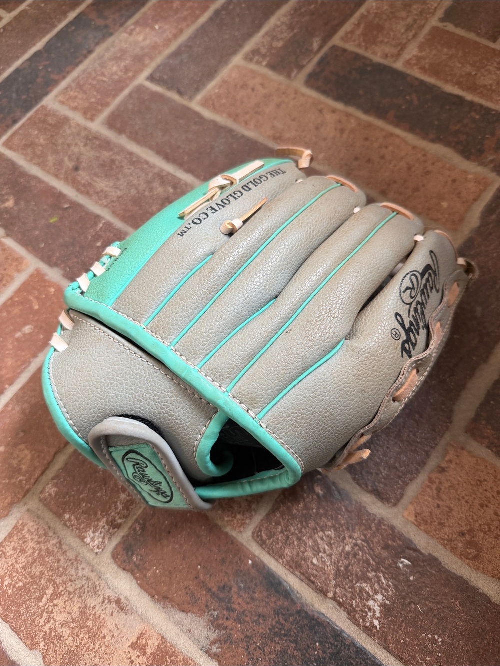 Rawlings Youth Softball Glove in Gray and Teal